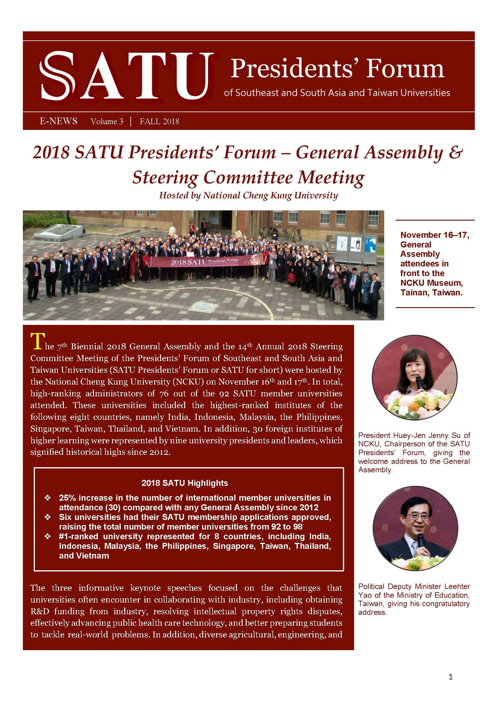 SATU E-News Vol. 3 page 1